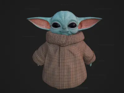 Baby yoda Low-poly 3D model