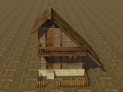 Medieval house 9 Low-poly 3D model