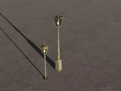 Street lights lighting for exterior Low-poly 3D model