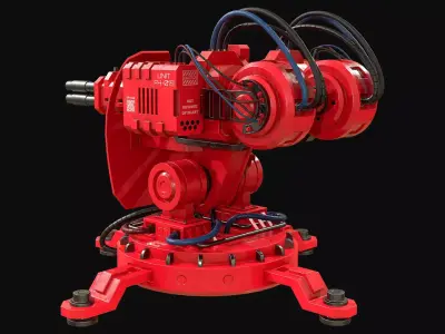 Turret Concept-2-Red 3D model