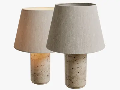 Colin King Travertine Table Lamp 3D model