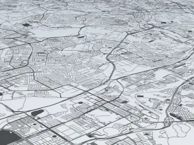 Kuala Lumpur Road Network and Streets 3D model