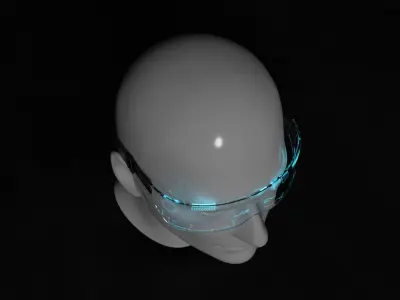 Sci-Fi Glasses Low-poly 3D model