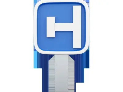 3d side road icon 3D model