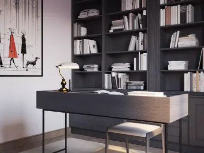 Modern Minimal Study Room  3D model