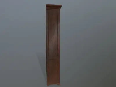 Cupboard 5 wooden bookcase Low-poly 3D model