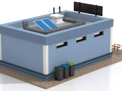 Barber Shop Low-poly 3D model