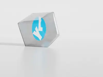 Exploding Glass Cube 3D Intro Logo Reveal Template for Blender Low-poly 3D model