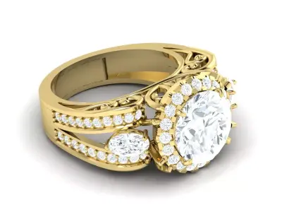 Diamond Wedding Ring  3D print model