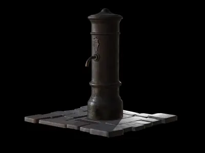 Nasone a typical drinking fountain of Rome Low-poly 3D model