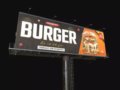 Billboard Low-poly 3D model