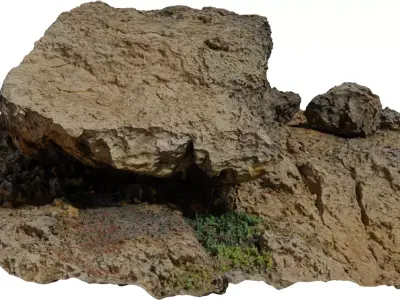 Photorealistic Coastal Rock Shelf  Low-poly 3D model