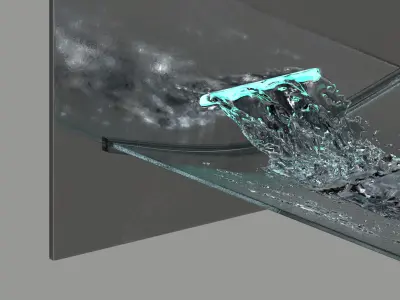 led wall faucet and sink 3D model