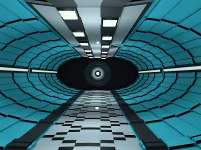 Sci fi corridor  3D model 12