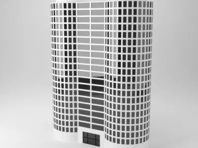 cartoon buildings bundle 3D model