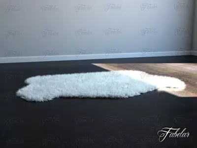 Carpet sheepskin rug 3D model