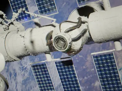 Docking spaceship animation Low-poly 3D model