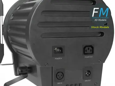 DMX stage light on tripod 1 3D model