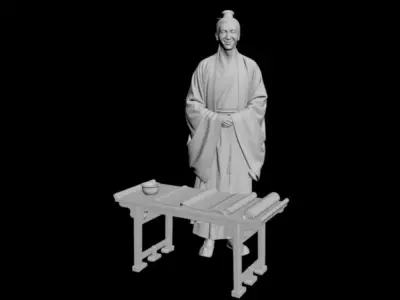 Scholar in ancient China 3D model