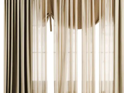 Roman and Cotton Curtain  Low-poly 3D model