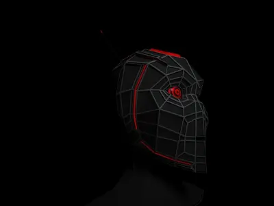 Robot head Low-poly 3D model