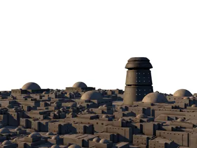 Arab-style city Low-poly 3D model