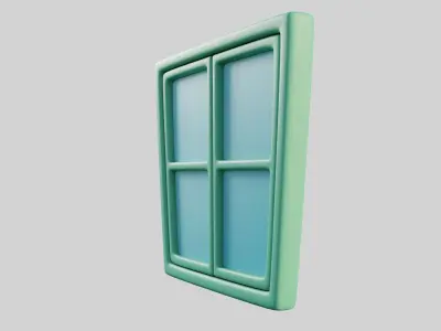 Cartoon Window 3b Low-poly 3D model