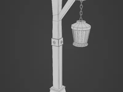 low-poly street lights Low-poly 3D model