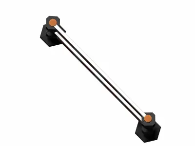 Orange white striped barricade Low-poly 3D model