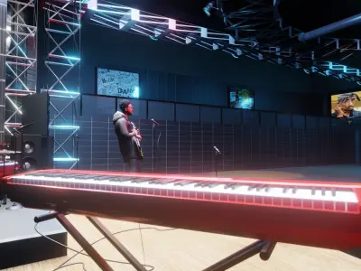 Concert stage Interior Exterior big hall Music Night Spirit 3D model