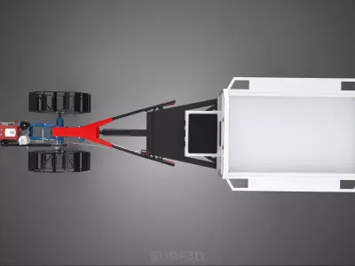 TRACTOR TRAILER CAR RURAL VEHICLE TRANSPORT WAGON FARMER HAULER 3D model