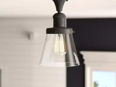 Cavet Light Simple Cone Semi Flush Mount Free 3D model