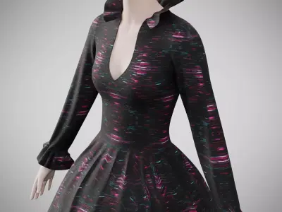 Dress 30 Light Burst Static Low-poly 3D model
