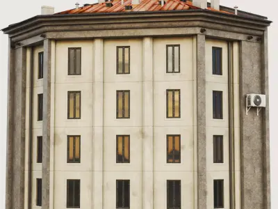 Building Skyscraper City Town Downtown Office Space Work Street Low-poly 3D model