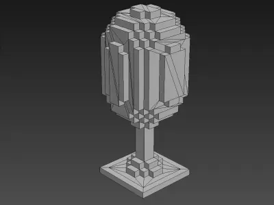 Tree Voxel - 2 Low-poly 3D model