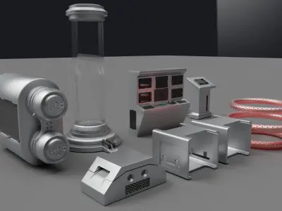 sci-fi kitbash set 1 3d model  3D model