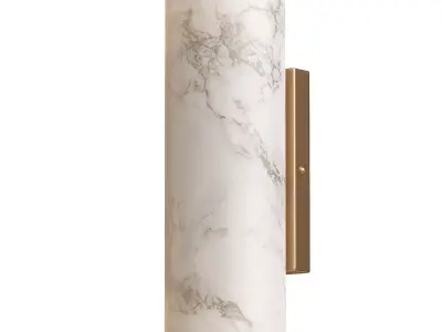 Calla - 2 light Calacatta marble and aged brass wall light 3D model