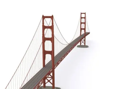 Golden Gate Bridge Low-poly 3D model