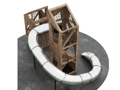 Playground with two towers 3D model