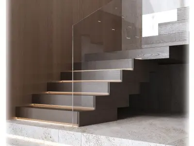 Modern interior stair 16 3D model
