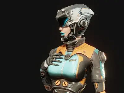 Sci-Fi Pilot - Ashley Low-poly 3D model