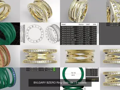 BVLGARY BZERO Ring Gold 18k 3D Model Pack