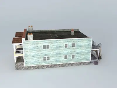 4 - Plex two story house Free 3D model
