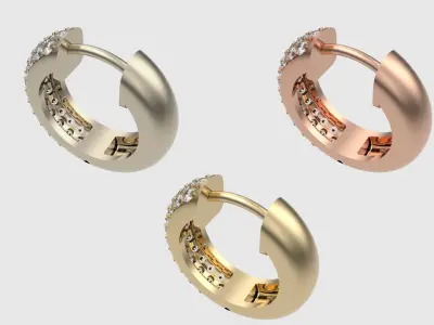 Radiant Hinged Hoop Earrings JDBCo 3D print model