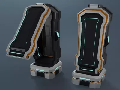 Low Poly Sci-Fi MedLab Pack E-001 Low-poly 3D model