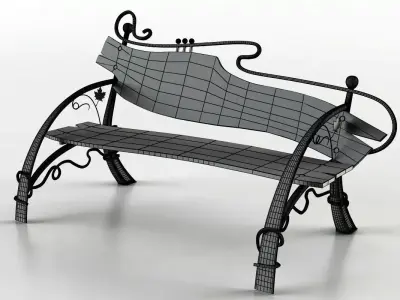 Bench saxophone Low-poly 3D model