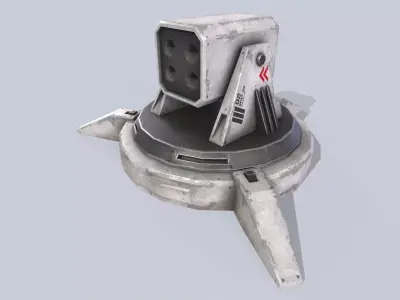 Scifi advance turret Low-poly 3D model get