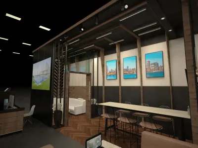 real estate VIP exhibition stand 8x5m 3D model