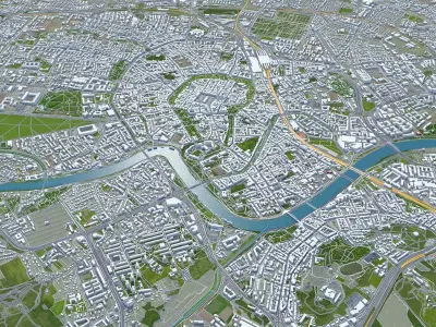 Krakow City Poland Low-poly 3D model