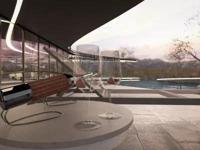 Modern Organic Spa  Wellness Exterior Parametric Amorphous Low-poly 3D model